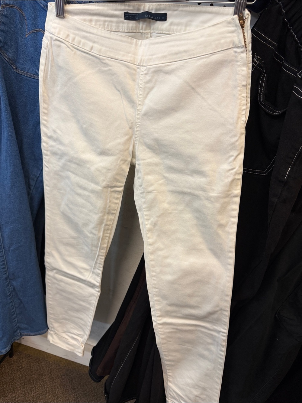 Zara Cream Stretch Skinny Jeans